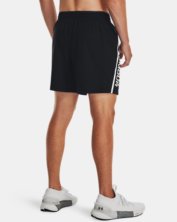 Men's UA Qualifier 5" Wordmark Shorts, Black, pdpMainDesktop image number 1